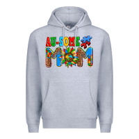 Heather Grey ausome autism mom Premium Hoodie - AdoDesignShop