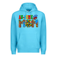 Ocean Blue ausome autism mom Premium Hoodie - AdoDesignShop