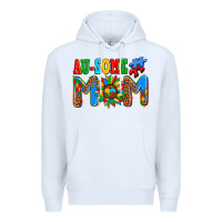 White ausome autism mom Premium Hoodie - AdoDesignShop