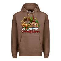Chestnut the church  chrıst is born Premium Hoodie - AdoDesignShop