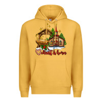 Mustard the church  chrıst is born Premium Hoodie - AdoDesignShop