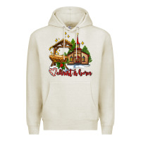 Oatmeal Heather the church  chrıst is born Premium Hoodie - AdoDesignShop