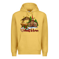 Antique Gold the church  chrıst is born Premium Hoodie - AdoDesignShop