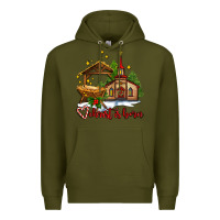 Army Green the church  chrıst is born Premium Hoodie - AdoDesignShop