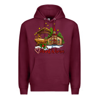 Burgundy the church  chrıst is born Premium Hoodie - AdoDesignShop