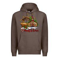 Coffee the church  chrıst is born Premium Hoodie - AdoDesignShop