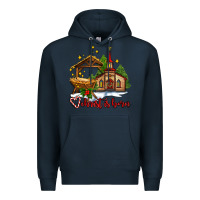 Navy the church  chrıst is born Premium Hoodie - AdoDesignShop
