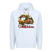 White the church  chrıst is born Premium Hoodie - AdoDesignShop