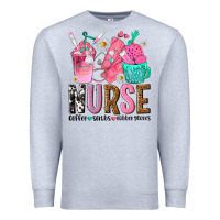 Heather Grey nurse coffee scrubs rubber gloves Premium Sweatshirt - texasbilliewilder