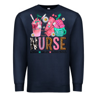 Navy nurse coffee scrubs rubber gloves Premium Sweatshirt - texasbilliewilder