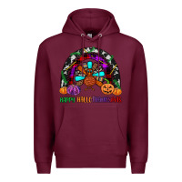Burgundy happy hallothanksmas Premium Hoodie - JahusDesignShop