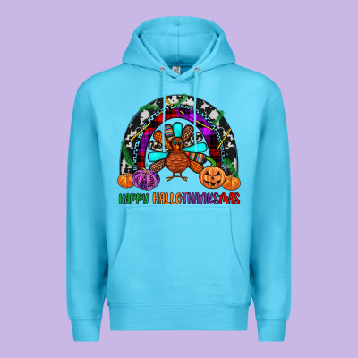 Happy Hallothanksmas Premium Hoodie Designed By Jahusdesignshop