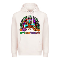 Pale Pink happy hallothanksmas Premium Hoodie - JahusDesignShop