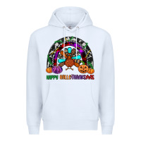 White happy hallothanksmas Premium Hoodie - JahusDesignShop