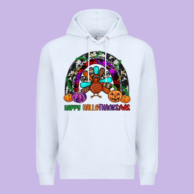 Happy Hallothanksmas Premium Hoodie Designed By Jahusdesignshop