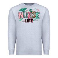 Heather Grey nurse life Premium Sweatshirt - texasbilliewilder
