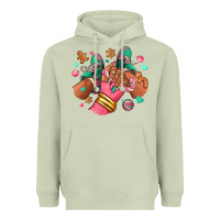 Matcha pink christmas black girl sneakers Heavyweight Hoodie - RanaPortraitStore