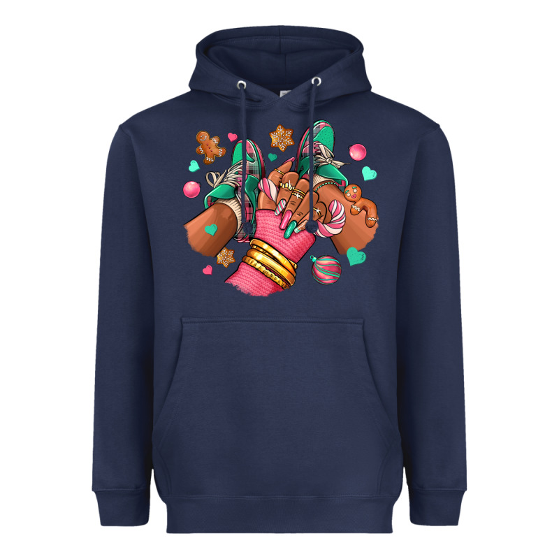 Pink Christmas Black Girl Sneakers Heavyweight Hoodie by RanaPortraitStore | Teevron