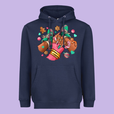 Heavyweight Hoodie pink christmas black girl sneakers