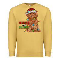 Antique Gold merry and bright toy poodle Premium Sweatshirt - RanaPortraitStore
