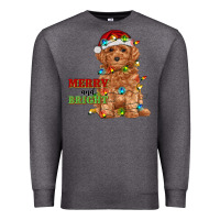 Charcoal Heather merry and bright toy poodle Premium Sweatshirt - RanaPortraitStore
