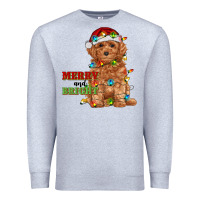 Heather Grey merry and bright toy poodle Premium Sweatshirt - RanaPortraitStore