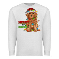 Oatmeal Heather merry and bright toy poodle Premium Sweatshirt - RanaPortraitStore