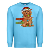 Ocean Blue merry and bright toy poodle Premium Sweatshirt - RanaPortraitStore