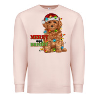 Pale Pink merry and bright toy poodle Premium Sweatshirt - RanaPortraitStore