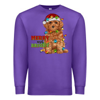 Purple merry and bright toy poodle Premium Sweatshirt - RanaPortraitStore
