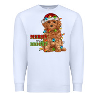 White merry and bright toy poodle Premium Sweatshirt - RanaPortraitStore