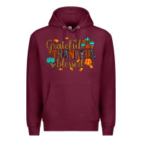 Burgundy grateful thankful blessed Premium Hoodie - JahusDesignShop