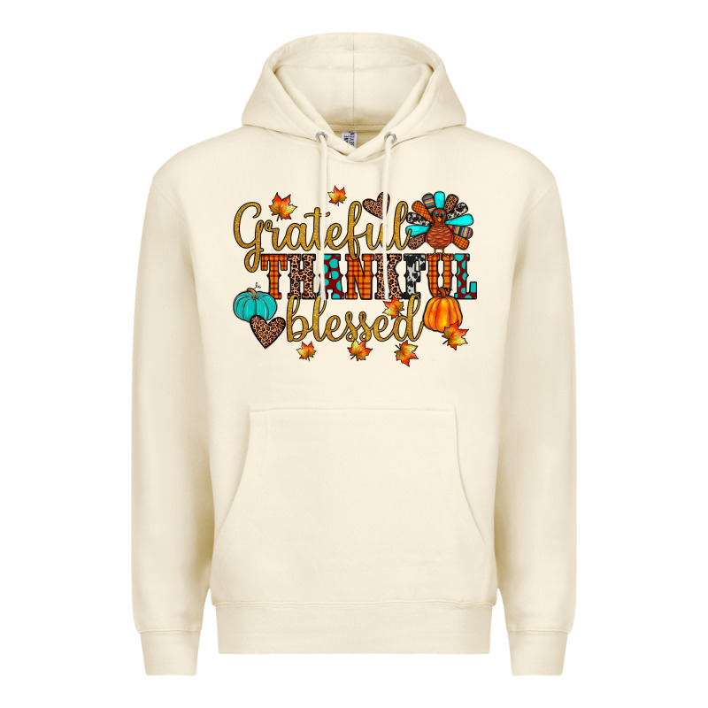 Grateful Thankful Blessed Premium Hoodie by JahusDesignShop | Teevron
