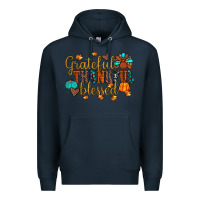 Navy grateful thankful blessed Premium Hoodie - JahusDesignShop