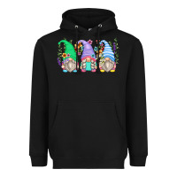 Black floral gnomes Heavyweight Hoodie - Zillion Design Studio