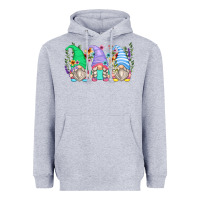 Heather Grey floral gnomes Heavyweight Hoodie - Zillion Design Studio