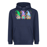 Navy floral gnomes Heavyweight Hoodie - Zillion Design Studio