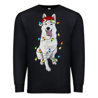 Christmas White Shepherd With Christmas Lights Premium Sweatshirt | Teevron