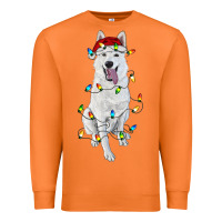 Carrot christmas white shepherd with christmas lights Premium Sweatshirt - RanaPortraitStore