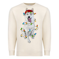 Sandshell christmas white shepherd with christmas lights Premium Sweatshirt - RanaPortraitStore