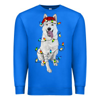 True Royal christmas white shepherd with christmas lights Premium Sweatshirt - RanaPortraitStore