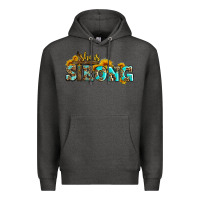 Charcoal Heather she is strong with cross Premium Hoodie - AdoDesignShop