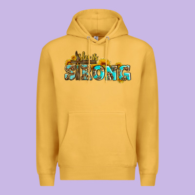 She Is Strong With Cross Premium Hoodie Designed By Adodesignshop
