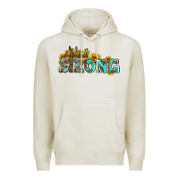Oatmeal Heather she is strong with cross Premium Hoodie - AdoDesignShop