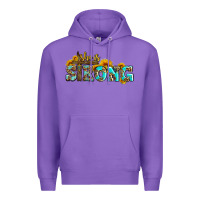 Purple she is strong with cross Premium Hoodie - AdoDesignShop