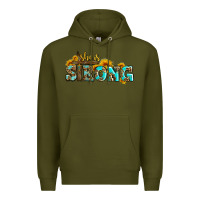 Army Green she is strong with cross Premium Hoodie - AdoDesignShop