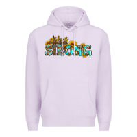 Lilac she is strong with cross Premium Hoodie - AdoDesignShop