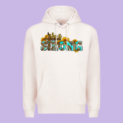 She Is Strong With Cross Premium Hoodie Designed By Adodesignshop