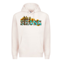 Pale Pink she is strong with cross Premium Hoodie - AdoDesignShop