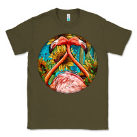Army Green flamingos with western background Classic Tee - BarkalooDesign